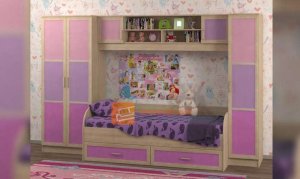 Детская комната Белоснежка-3 с матрасом, розовая