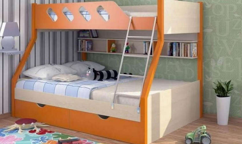 Детская двухъярусная кровать Дельта 20.02, оранжевый