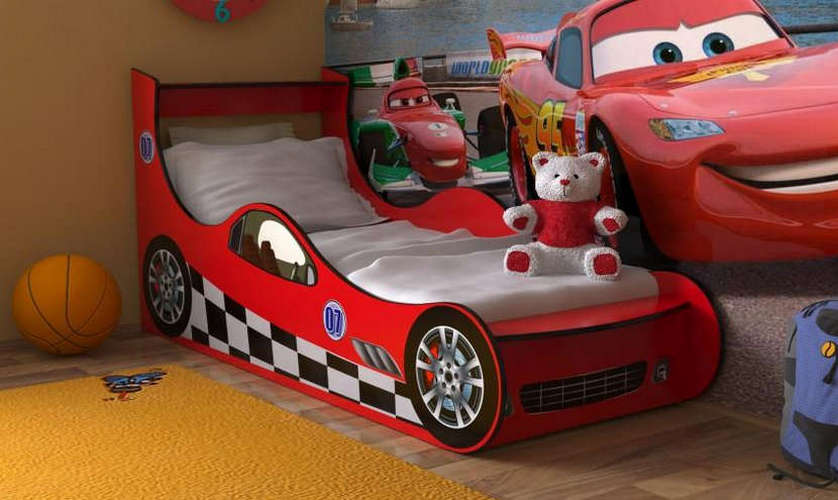 Детская кровать Машинка, красная