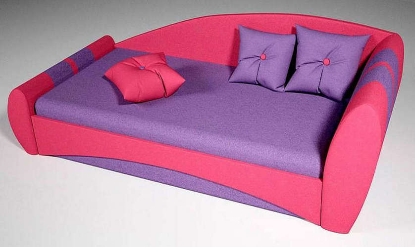 Диван-кровать Гран При, лиловый с розовым