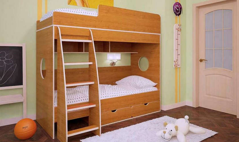 Двухъярусная кровать Бамбини-7 (bambini-7), Вишня