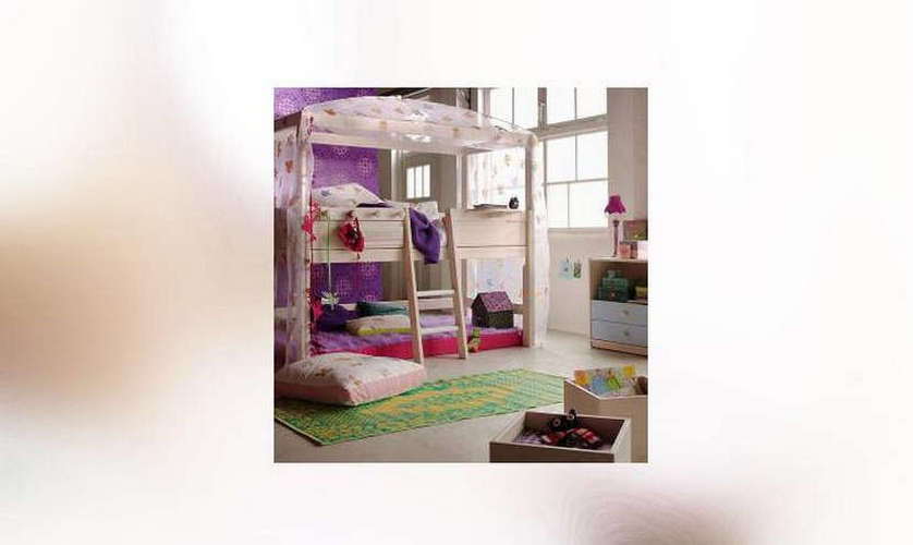 Кровать-чердак с балдахином карельская сосна 190 x 90
