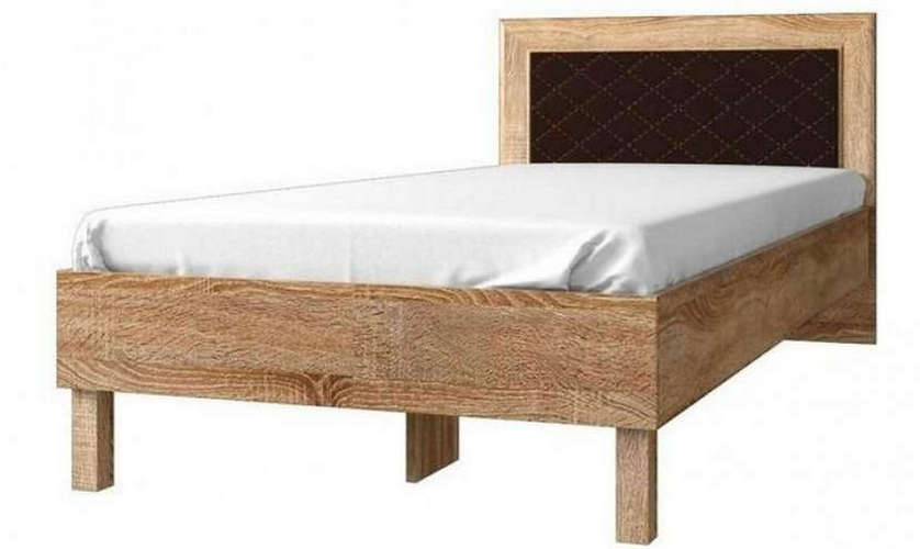 Кровать №84.01 с мягкой спинкой, ель 3D, 90