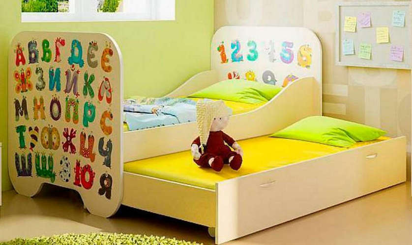 Кровать детская 190х80 Алфавит (без второго спального места)
