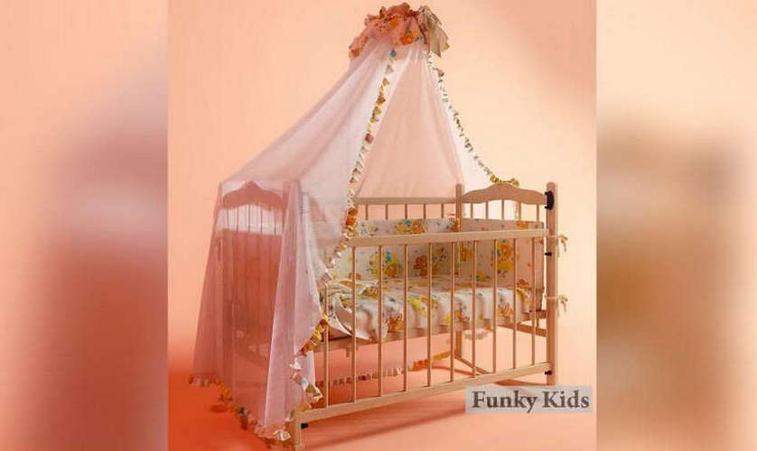 Кровать для новорожденных Фанки Литл-2 (автоспинка), натуральный
