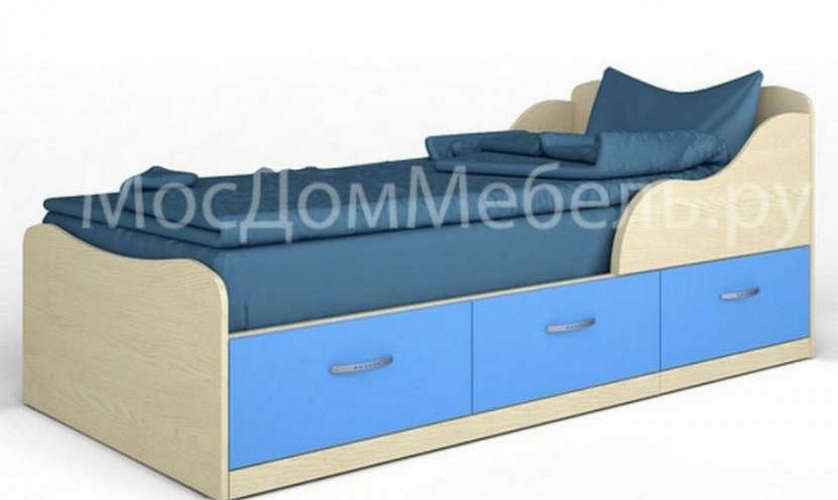 Кровать Фаворит-3 90 х 190, дуб паллада / синий