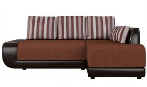 Угловой диван Нью-Йорк, склад, НК-13А, коричневый велюр / темно-коричневый кожзам