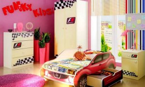 Модульная детская Фанки Авто с кровать-машиной Ниссан Жук (композиция 2)