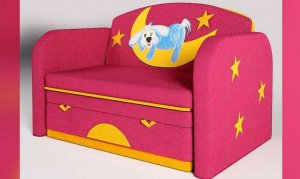 Детский выкатной диван Зайка, розовый