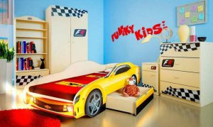 Модульная детская Фанки Авто с кровать-машиной Шевроле (композиция 2)