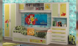 Детская комната Белоснежка-5 с матрасом, фотопечать русалка