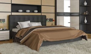 Двуспальная кровать с мягкой спинкой Сити СМ-194.01.003