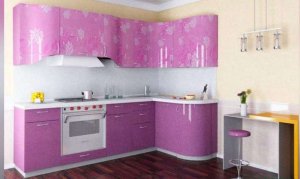 Модульная кухня Анастасия тип 3 (композиция 9) 2364х1200 мм, угловая, фиолетовый
