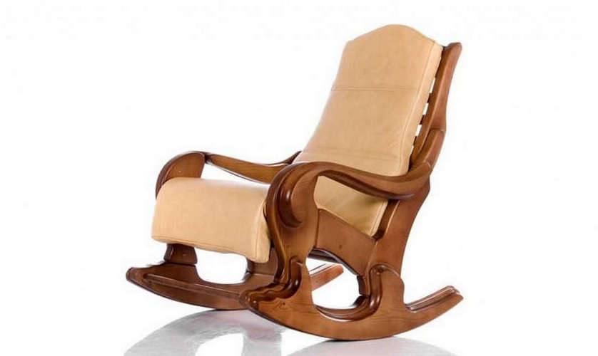 Кресло-качалка Классика светлый орех с подушкой (006.001)
