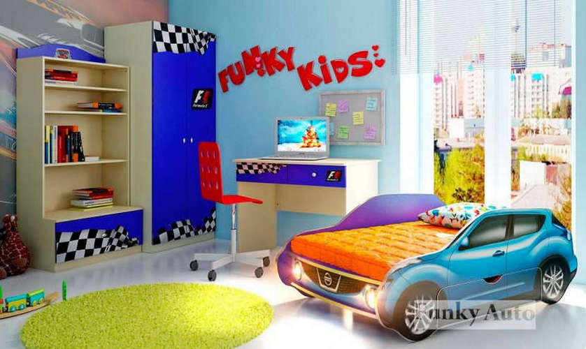 Модульная детская Фанки Авто с кровать-машиной Ниссан Жук (композиция 1)