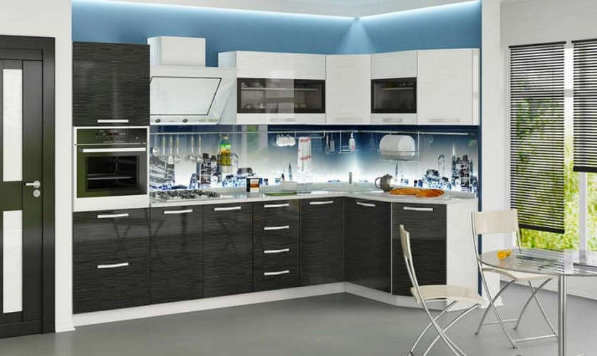 Модульная кухня Скайлайн (композиция 2), 1600х3000 мм