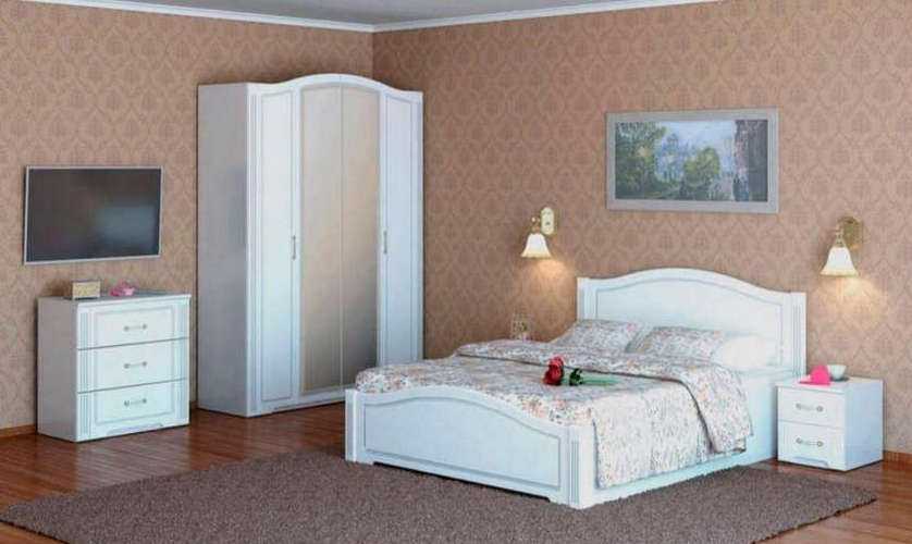Модульная спальня Виктория, белый глянец