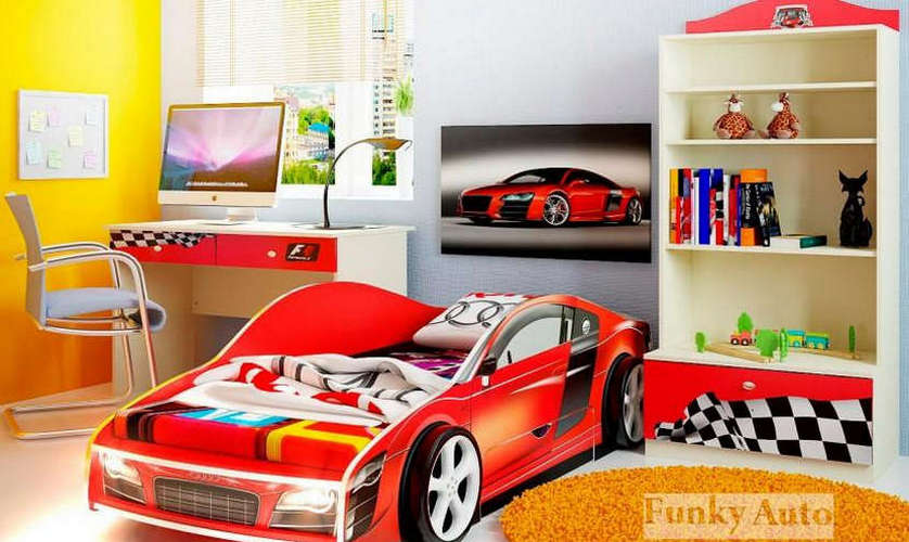 Модульная детская Фанки Авто с кровать-машиной Ауди Фанки Кидс (композиция 1)