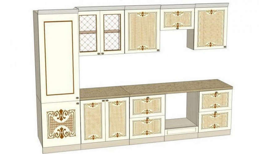 Модульная кухня Ассоль (композиция 1), 3200 мм