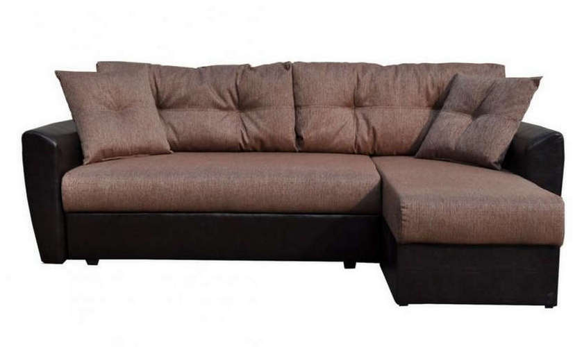 Угловой диван еврокнижка Амстердам, рогожка коричневый